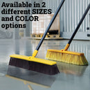 KLEEN HANDLER Push Broom with 61" Long Extendable Metal Handle with Threaded Plastic Screw for Deck Driveway Garage Yard Patio Warehouse Hard Floor Cleaning