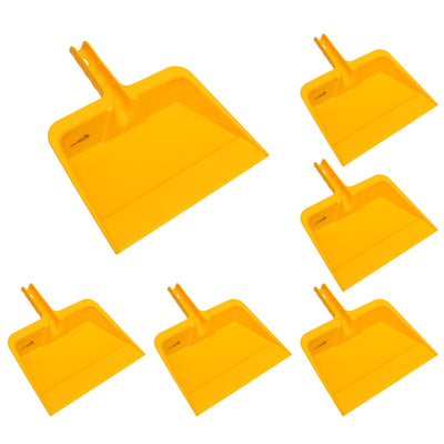 KLEEN HANDLER Heavy-Duty Plastic Handheld Dust Pan for Indoor/Outoor Commercial & Residential Use in Kitchen, Garage, Decks and More, Pack of 6