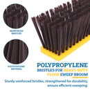 KLEEN HANDLER Push Broom with 61" Long Extendable Metal Handle with Threaded Plastic Screw for Deck Driveway Garage Yard Patio Warehouse Hard Floor Cleaning