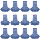 Blended Loop End Heavy Duty Mop Head Replacement, Wet Mop Refills for Commercial and Household Floor Cleaning, Blue