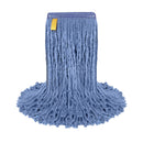 16 Oz Cut End Blended Mop Head Replacement with 1.25-inch Universal Headband, Wet Mop Refills, Blue