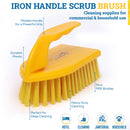 KLEEN HANDLER Iron Handle Scrub Brush for Household & Commercial Cleaning for Shower, Bathroom, Sink, Kitchen, Bathtub, Floor Scrubbing, 3 Pc - Yellow