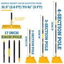 KLEEN HANDLER Angle Broom Head with 61" Long Extendable Handle for Indoor/Outdoor Floor Cleaning/Sweeping