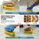 KLEEN HANDLER Iron Handle Scrub Brush for Household & Commercial Cleaning for Shower, Bathroom, Sink, Kitchen, Bathtub, Floor Scrubbing, 3 Pc - Yellow