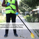 KLEEN HANDLER 61" Metal Extendable Mop/Broom Handle with Threaded Plastic Screw, 4 Section Pole, Compatible with Most Mops and Broom Heads, Black/Yellow