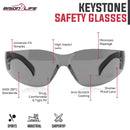 Clear Lens Black Temple Safety  Glasses View 1