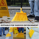 KLEEN HANDLER Angle Broom Head with 61" Long Extendable Handle for Indoor/Outdoor Floor Cleaning/Sweeping