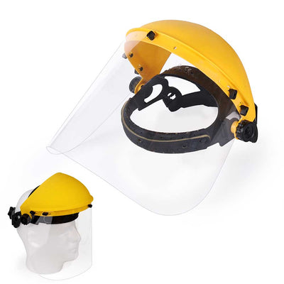 Reusable Face Shield Headgear with Ratchet Suspension, Yellow