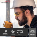 Hyline Clear Lens Clear Temple Safety Glasses With Anti Fog-Scratch