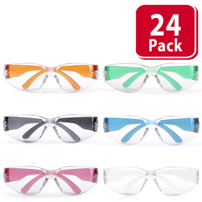 Kids Protective Safety Glasses, Z87.1 Clear Lens, Color Temples