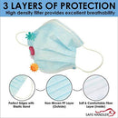 Travel Kit for Adult - Set of 6 Reusable Pleated/Center Seam Mask, Disposable-10 Face Shield, 50Pcs -3 Ply Face Mask & 50 Long Cuff Poly Gloves