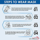 Travel Kit for Adult - Set of 6 Reusable Pleated/Center Seam Mask, Disposable-10 Face Shield, 50Pcs -3 Ply Face Mask & 50 Long Cuff Poly Gloves