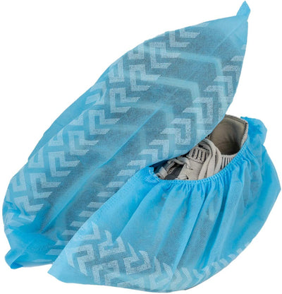 Kleen Walk Disposable Non-Slip Shoe Covers, Blue Anti-Skid Design