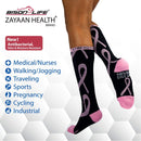 ZAYAAN HEALTH Ribbon Socks For Anti-Fatigue Black/Pink/White - View 3