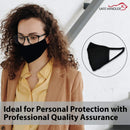 SAFE HANDLER Reusable 2 Ply Cotton Face Mask Black View 9