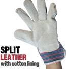 SAFE HANDLER Economy Work Multi-Colored Leather Gloves - View 4