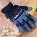 SAFE HANDLER Tough Pro Grip Gloves Black/Grey/Red - View 3