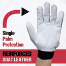SAFE HANDLER Reinforced Gloves with Reinforced Double Palm Protection Black/White - View 5