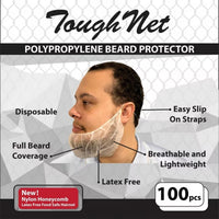 Bison Life 18" Disposable Beard Net – Breathable Polypropylene Cover for Food Service & Industry