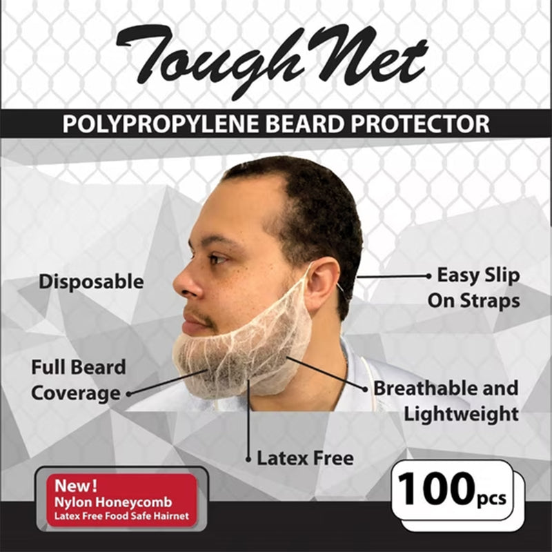 Bison Life 18" Disposable Beard Net – Breathable Polypropylene Cover for Food Service & Industry