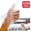 Disposable Food Handling Long Cuff Poly Gloves, 0.65g. 11.5" OSFM