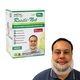Bison Life Resili Net Disposable Beard Guard – Polypropylene Cover for Food Service & Hygiene
