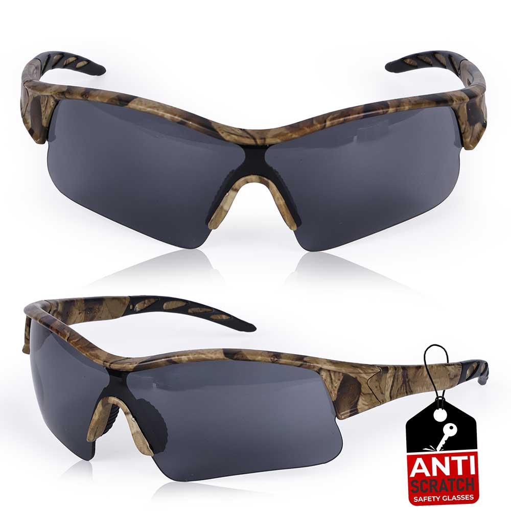 Amber CamoJax Safety Glasses, Eyewear for Men Women Bison Life