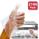 Disposable Food Handling Long Cuff Poly Gloves, 0.65g. 11.5" OSFM