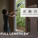 Glass Clean 24 in. Fixed Handle, Standard Screw In and Snap-In Attachments, Use with Window Squeegee