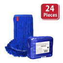 Dark Blue Blended Loop End Heavy Duty Mop Head Replacement, Wet Mop Refills for Industrial and Commercial Use