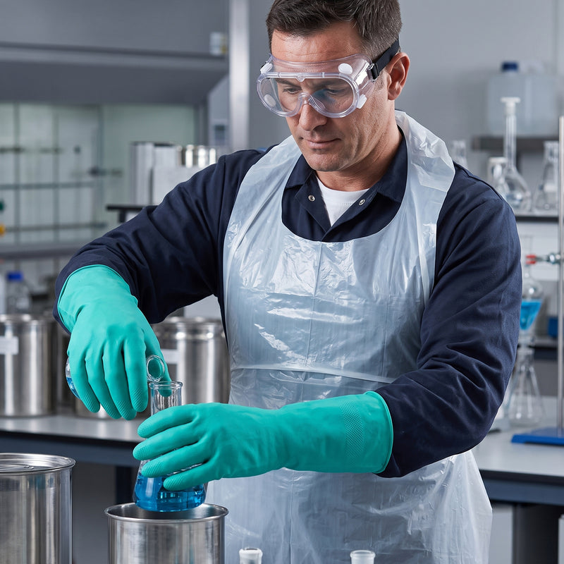 Bison Life Safety Hazard Cleaning Kit – Nitrile Gloves, Goggles, Apron, Soda & Biohazard Bags