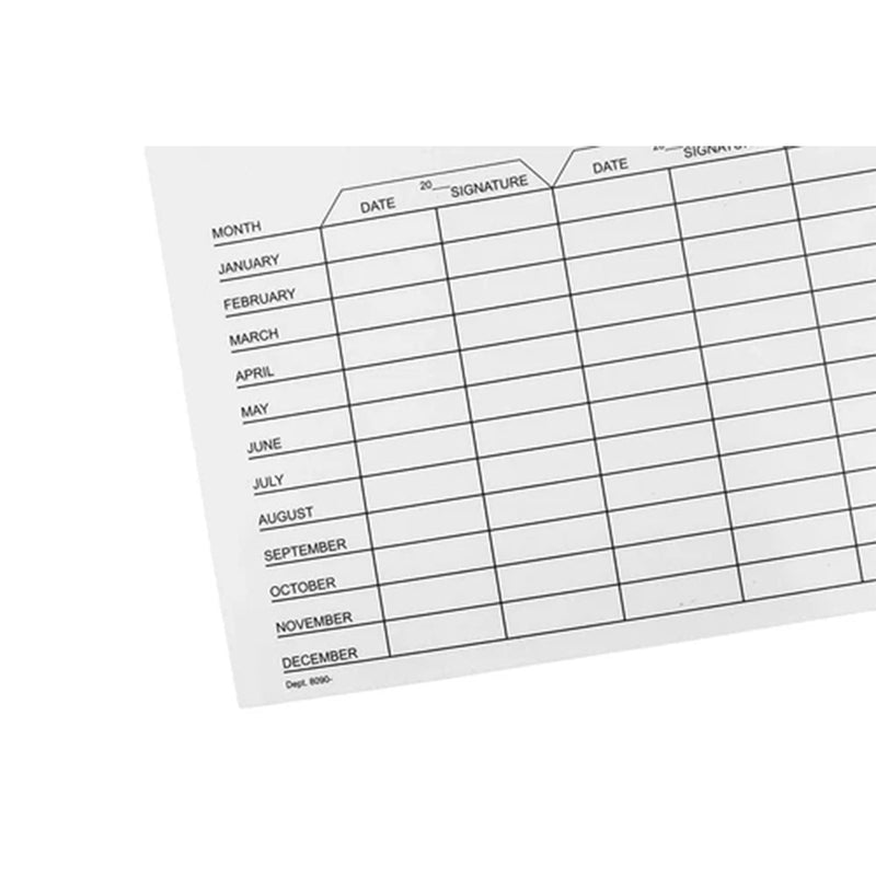 Bison Life Reusable Emergency Exit Inspection Log – Audible Exit Alarm Test Report, 12-Month Log