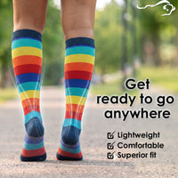 Bison Life Chroma Compression Socks for Men & Women – Knee-High Multi-Color Support Socks