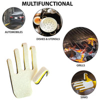 Bison Life White Kleen Mitt — Scratch-Free Fine Grade Scouring Pads, Right-Hand, OSFM