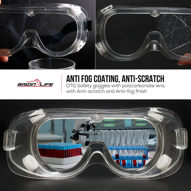 Bison Life Safety Hazard Cleaning Kit – Nitrile Gloves, Goggles, Apron, Soda & Biohazard Bags