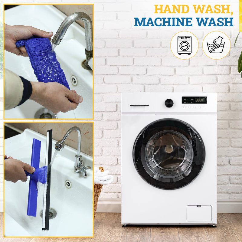 Hand and machine washable microfiber sleeves for window cleaning