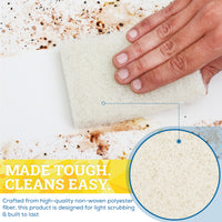 Bison Life Light Duty Non-Scratch Scrub Pads, Non-Abrasive Household Cleaning, White