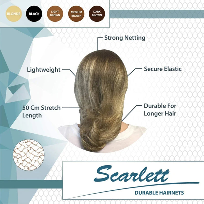 Bison Life Scarlett Invisible Hair Nets – Breathable Nylon Mesh, Medium Fit for Adults & Youth