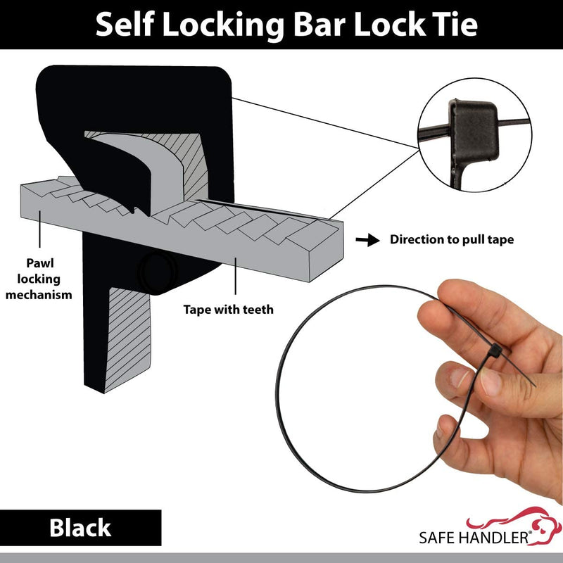 SAFE HANDLER Black Bar Lock Cable Ties - View 2