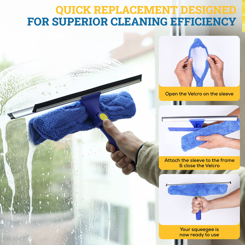 quick replacement sleeves for window washing squeegee tools