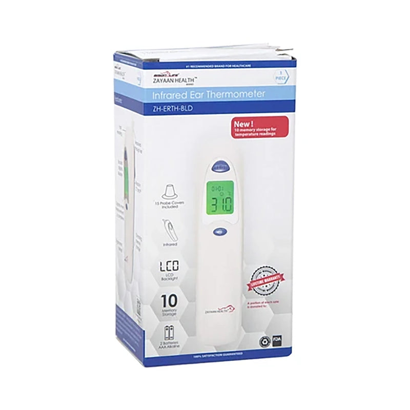Bison Life Infrared Digital Ear Thermometer with Fast Response LCD Display & 10 Memory Storage