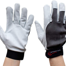 Bison Life Wing Thumb Work Gloves, Goat Leather Reinforced Finger Assembly, Hook & Loop
