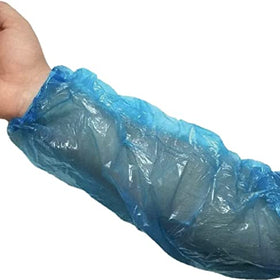 Bison Life Disposable Arm Sleeves with Elastic Ends for Food Prep, Blue