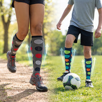 Bison Life Polkadot Compression Knee High Graduated Support Socks for Men/Women