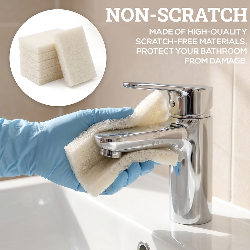 Bison Life Light Duty Non-Scratch Scrub Pads, Non-Abrasive Household Cleaning, White