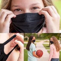 Travel Kit for Family- Set of 6 Disposable Face Mask for Adults and Kids, Disposable-10 Adult Face Shield, 6-Kids Face Shield & 50 Long Cuff Poly Gloves