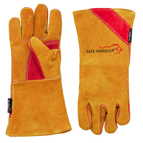 Bison Life 14" Kevlar Welding Gloves - Reinforced Thumb & Palm, Cowhide Leather Work Gloves