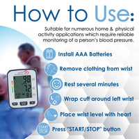 Bison Life Wrist Blood Pressure Monitor – Digital Cuff with 120 Memory & Fast Response