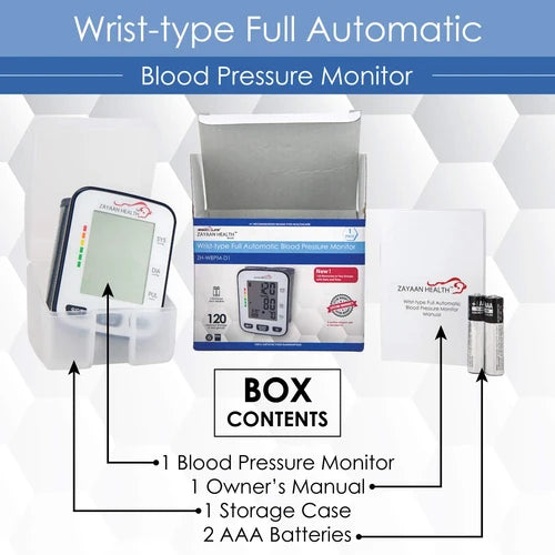Bison Life Wrist Blood Pressure Monitor – Digital Cuff with 120 Memory & Fast Response