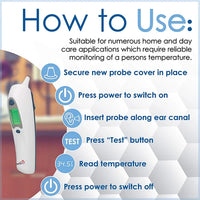 Bison Life Infrared Digital Ear Thermometer with Fast Response LCD Display & 10 Memory Storage